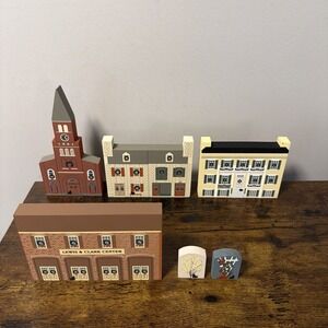 Cat's Meow Village St. Charles‎ Christmas Series - Lot of 6 Wooden, Hand Painted